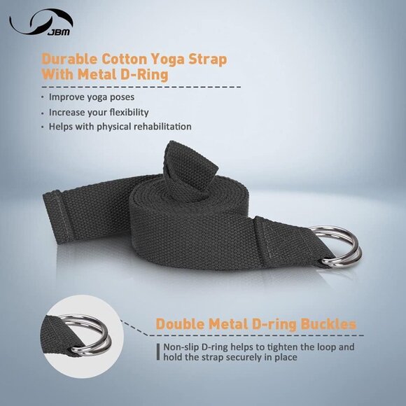 Yoga Blocks 2 Pack with Strap, Cork Block 2 Pack EVA Foam Yoga Bricks Set,Stretc - Picture 4 of 9